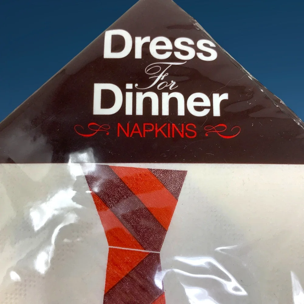 Vintage Dress For Dinner Tie Napkins Hector Serrano 2007 Novelty Host Gift